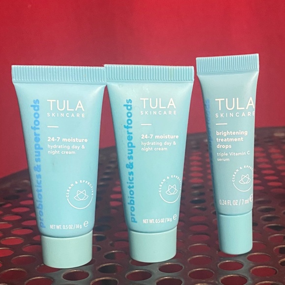Tula Skincare 7 Pc Travel Sz Set-Cleanser, Cream, Drops NEW - Picture 2 of 3
